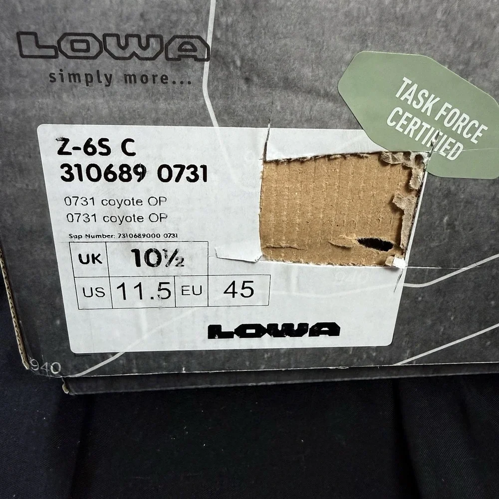 Lowa Tactical Boots Z-6S C Outdoor Hiking Trekking Lace Up Ankle Suede Size 11.5
